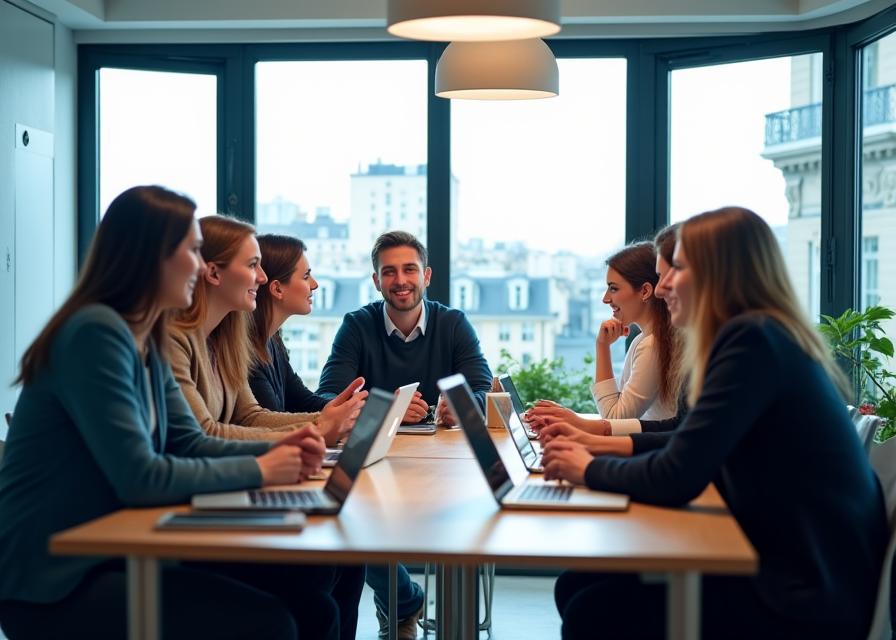 L'équipe d'experts de Lumina Apprendre en réunion à Paris